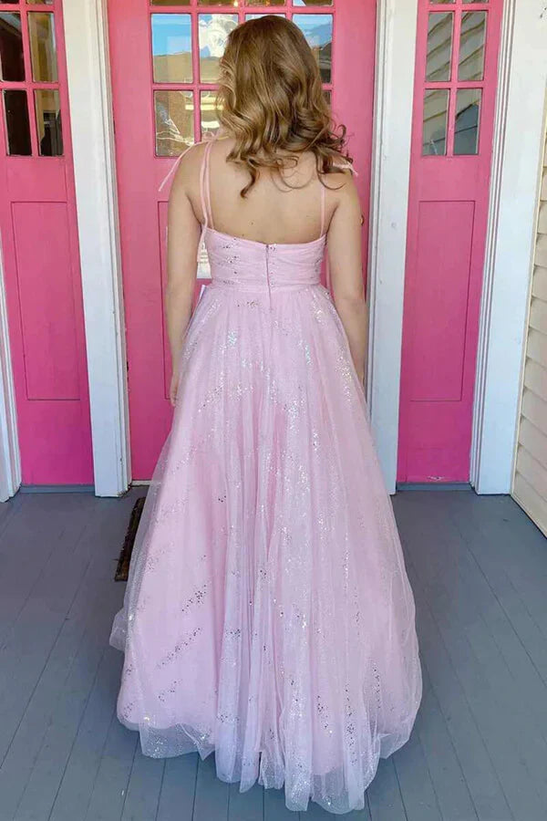 Vestidos de fiesta largos con escote corazón y tul.
